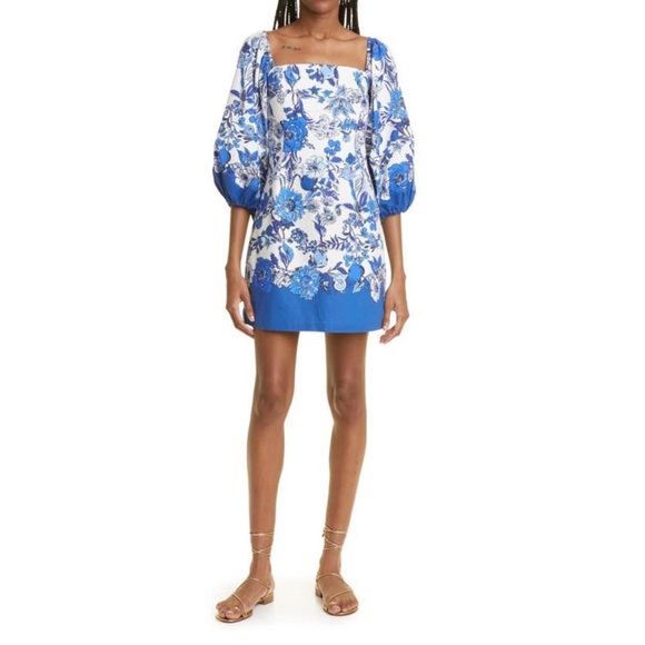 Cara Cara Dresses & Skirts - CARA CARA Montauk Dress in Flower Grid Blue Size Medium New